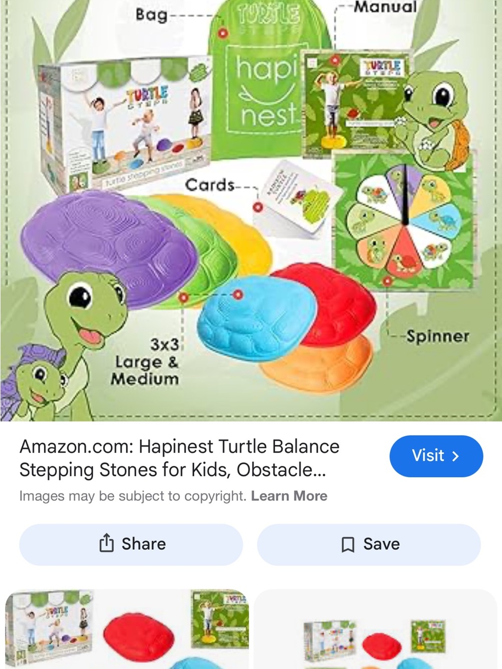 Turtle Balance Stepping Stones - Multicolor